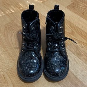 Black Sparkle Combat Boots